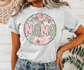 #036 Mama Floral Flower Print Crew Neck Shirt Shirt T-Shirts