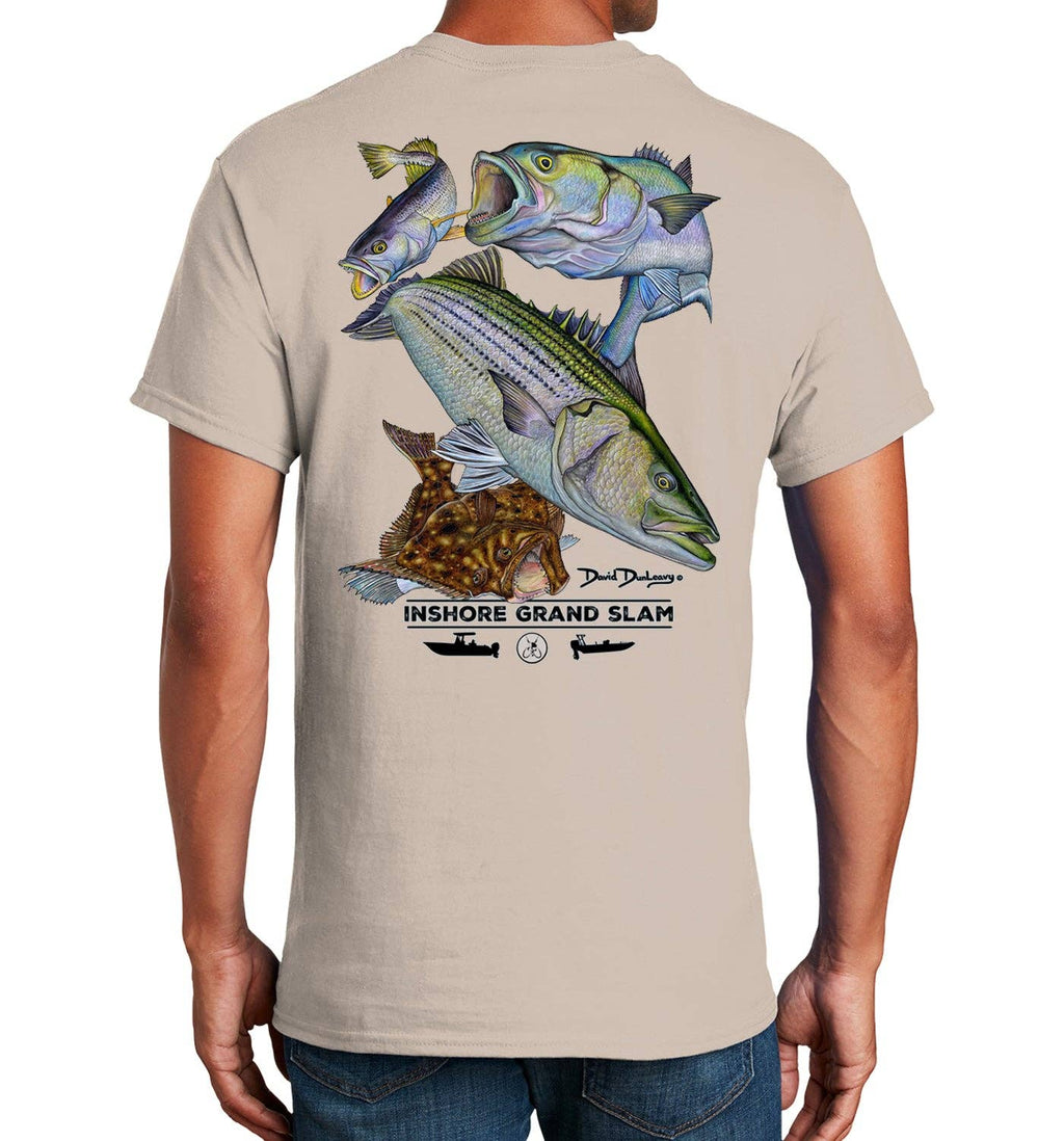 Men's Inshore Grand Slam Short Sleeve Sand Cotton T-Shirt