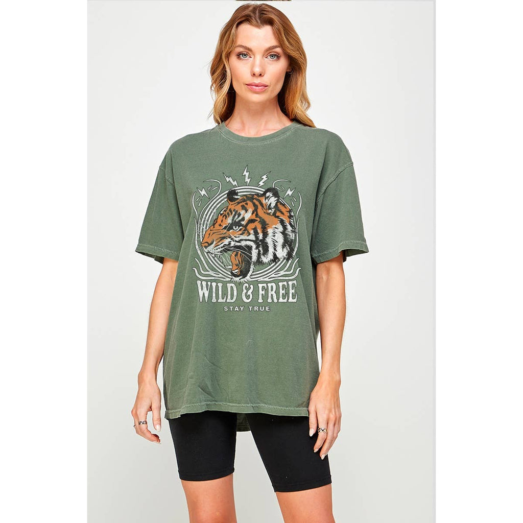 Tiger  Vintage Graphic Oversized Tee