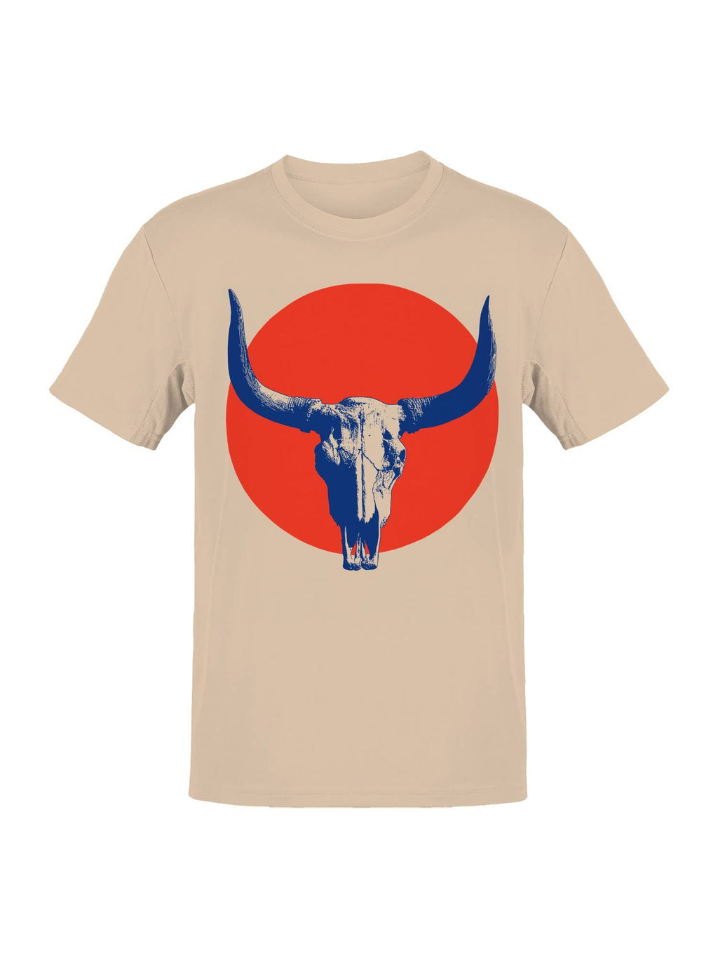 Western Skull Art with Red Sun Men's T-Shirt