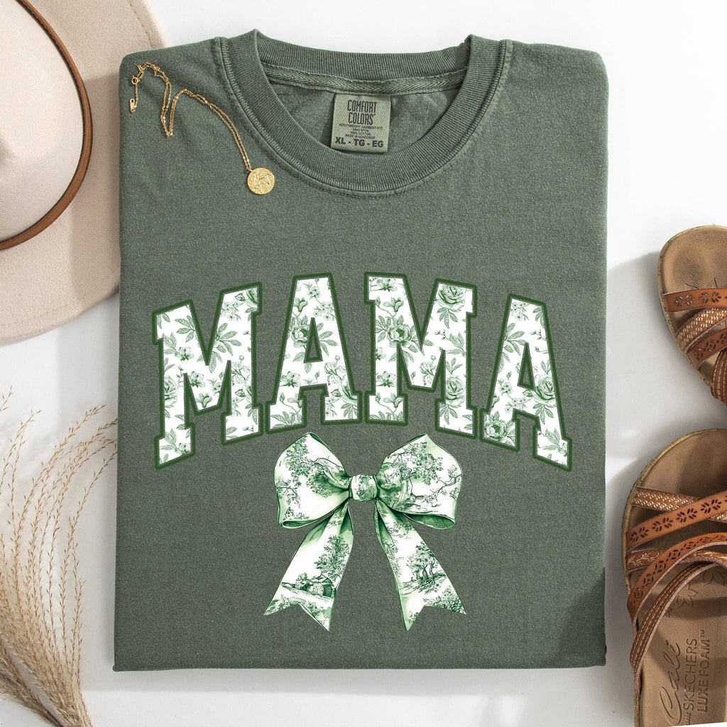 Mama, Chinoiserie, Coquette, Bow, St Patrick's Day Tshirt