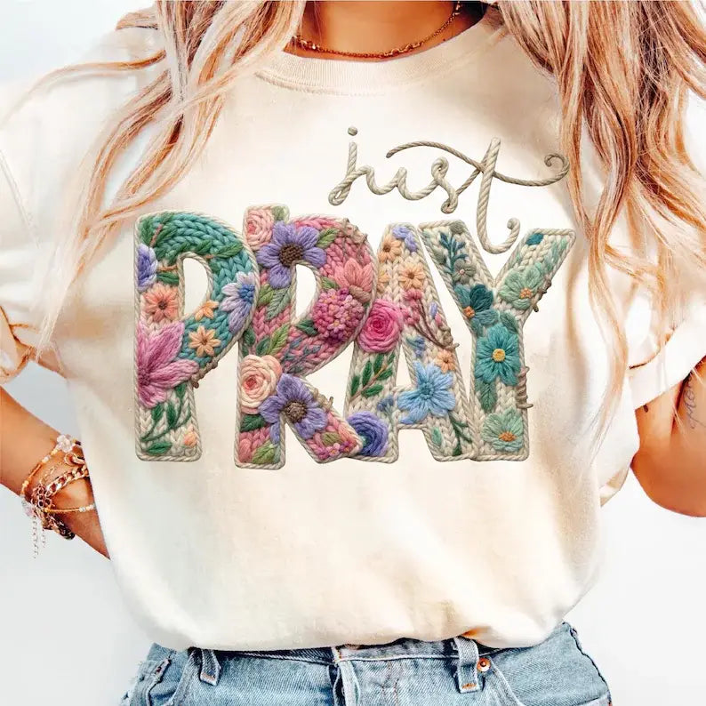 Just Pray *Faux Yarn* Comfort Colors T-Shirt
