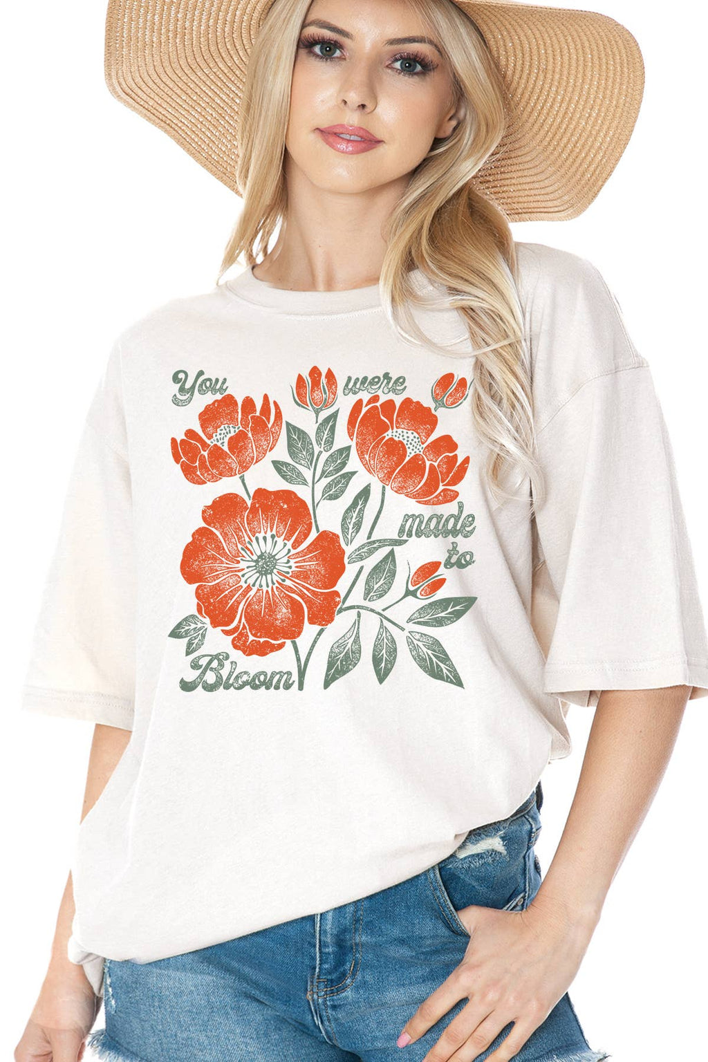 Women Flower Graphic Print Short Sleeve Top