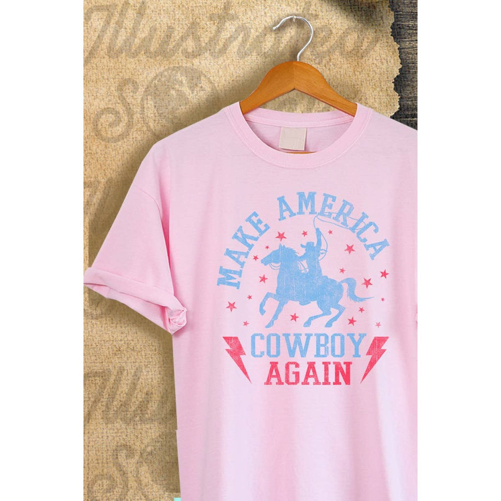 Make America Cowboy Again Vintage Graphic  Tee