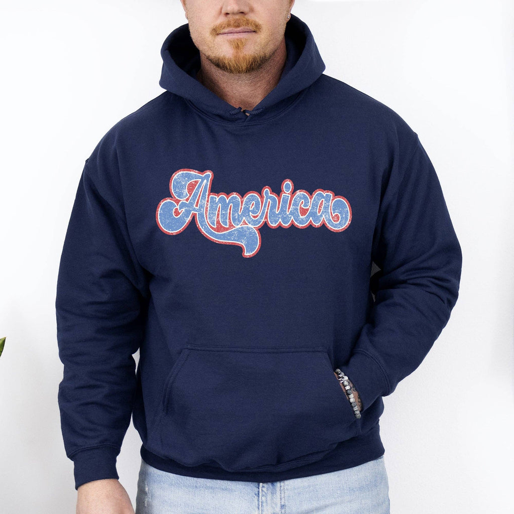 Retro America Vintage, Patriotic, USA, 4th of July Hoodie