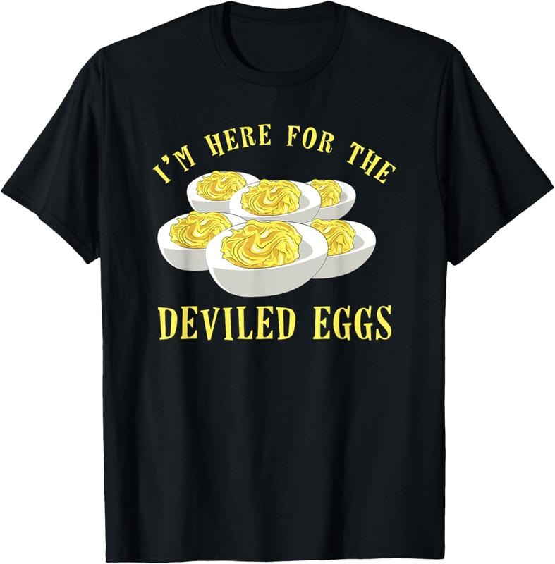 100% Cotton Deviled Egg Funny Food T-Shirts