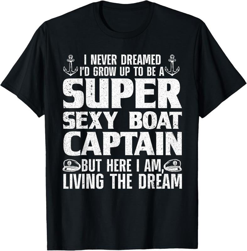 100% Cotton Funny Boat Captain Boating Boat Captain T-Shirts