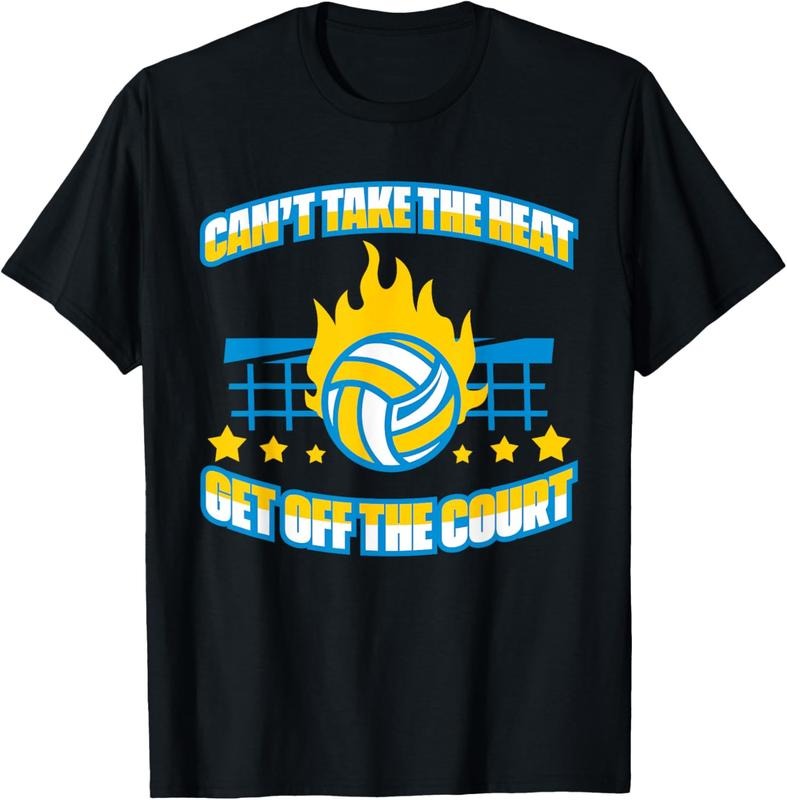 100% Cotton Funny Volleyball Player Can'T Take Heat T-Shirts
