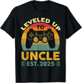 100% Cotton I Leveled Up Uncle 2025 I'M Going Be Uncle 2025 Gamer T-Shirts