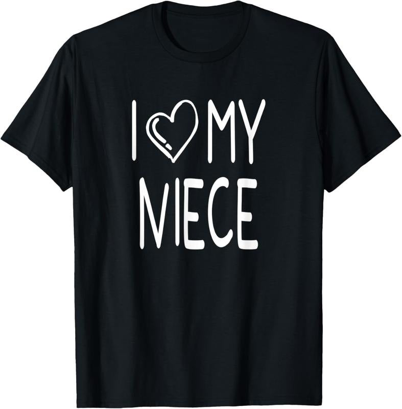 100% Cotton I Love My Niece Shirt Fun Family Love T-Shirts
