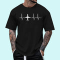[100% Cotton Shirt] Airplane Heartbeat Pilot Flying Cool Aviator T-Shirts