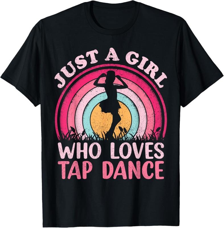 100% Cotton Vintage Retro Tap Dance Just Girl Who Loves Tap Dance T-Shirts