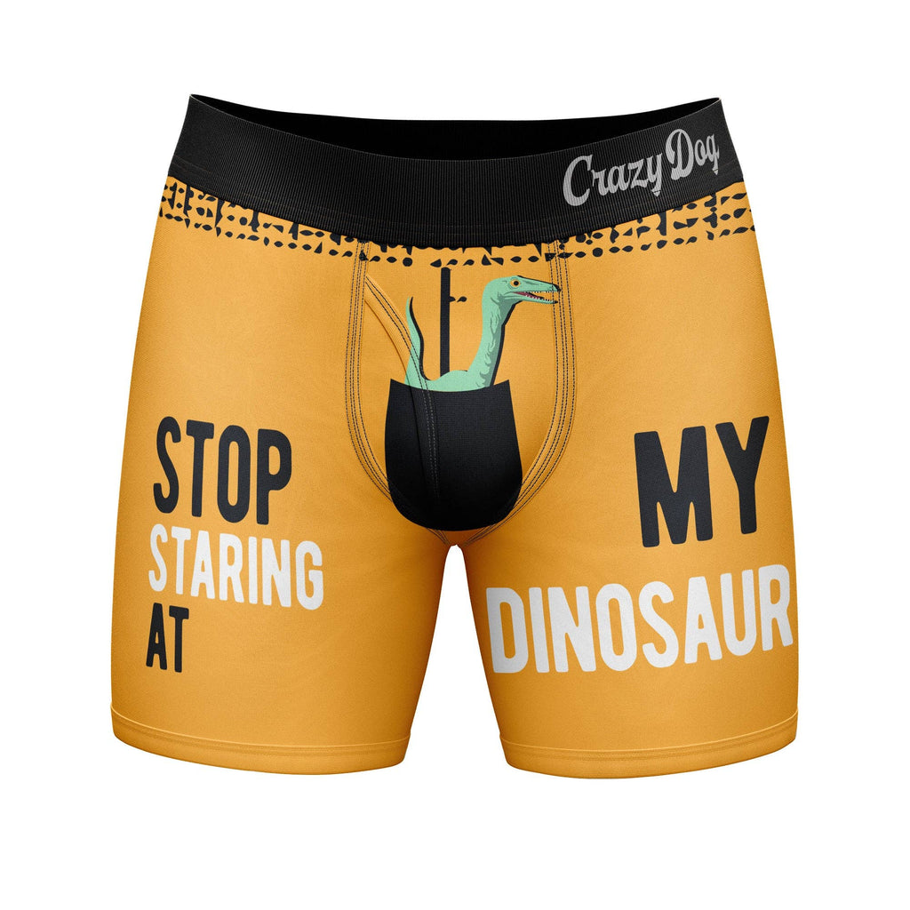 Stop Staring At My Dinosaur Boxer Briefs
