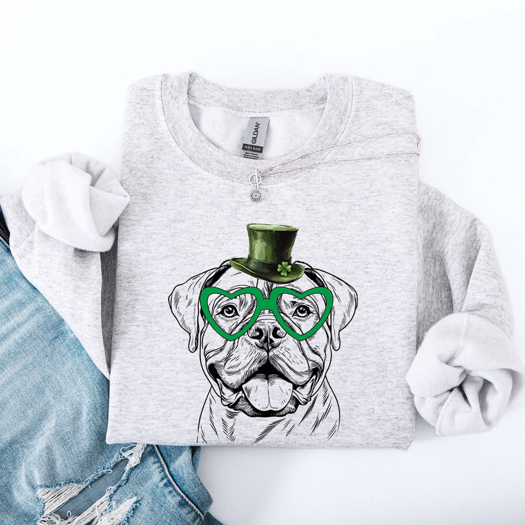 Bull Mastiff, Dog, St Patrick's Day, Lucky, Irish Sweatshirt