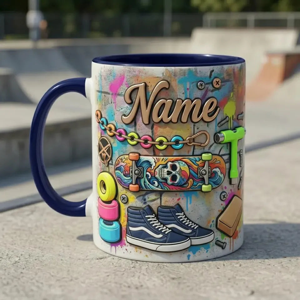 Skateboarding Mug 3D, Street Culture Coffee Cup, 3D Embossed Accent Mugs