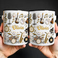 music nout Accent Mug 3D Embossed, Personalized Mug Gift For Music Lovers