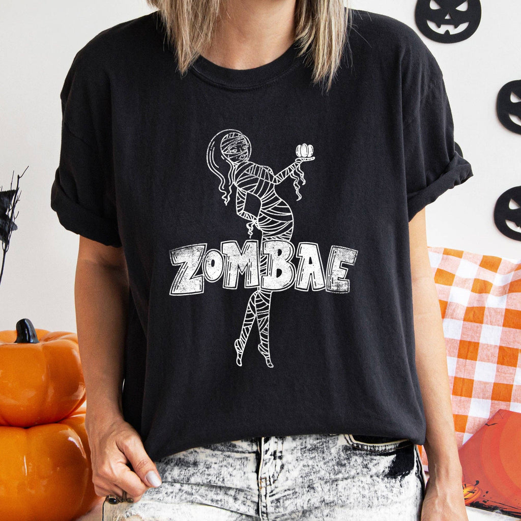 Zombae Funny Retro Halloween T-Shirt White Print