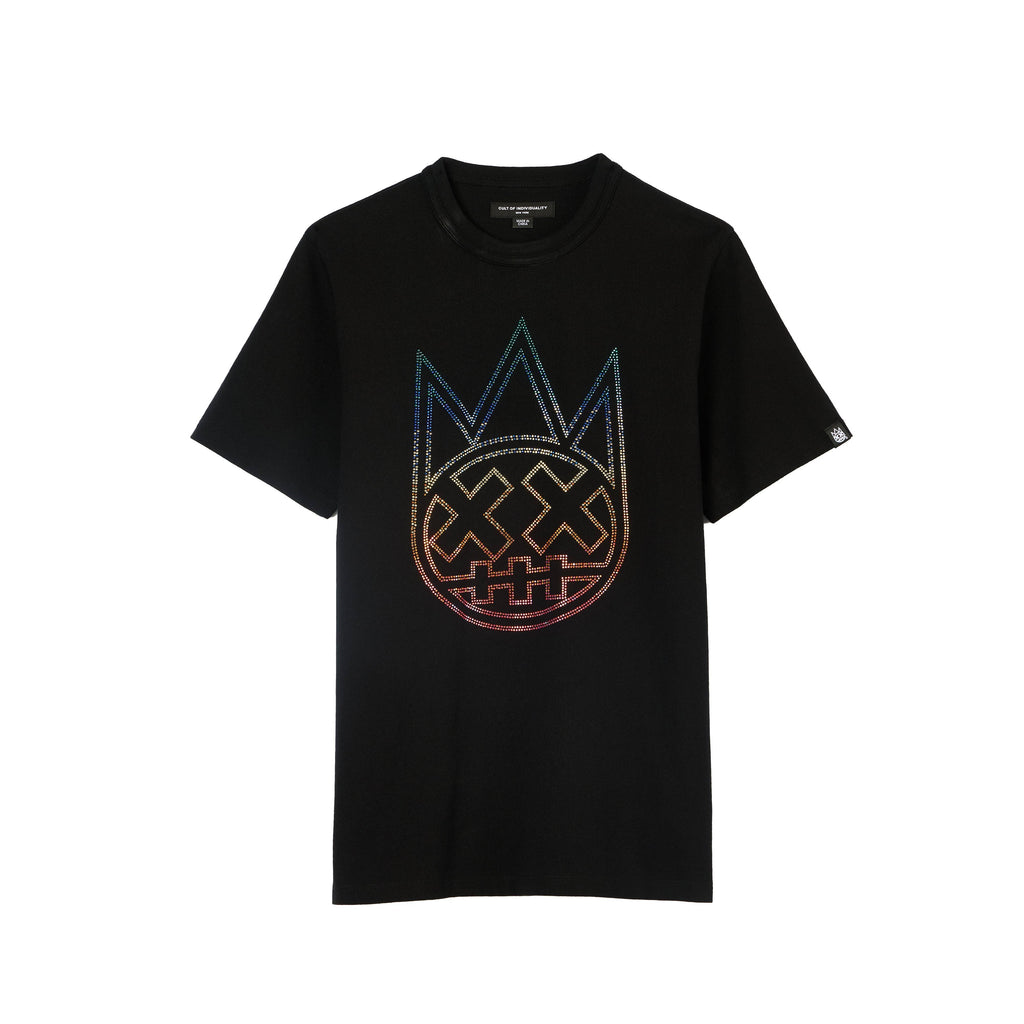 Cult's Short Sleeve Crew Neck Tee "Gradient Logo" in Black