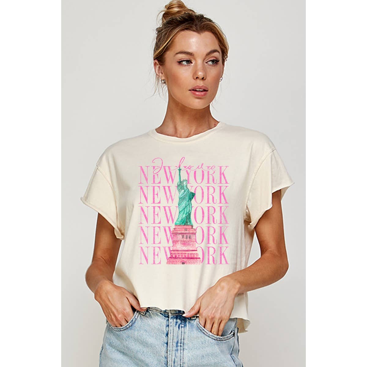 New York Vintage Graphic Crop Top