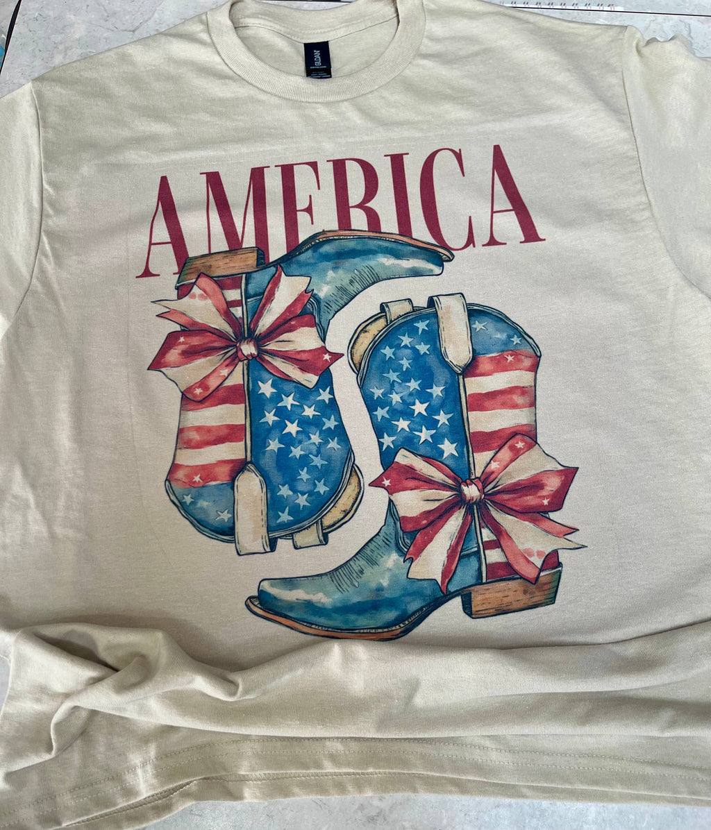 America Boots and Bows T-Shirt