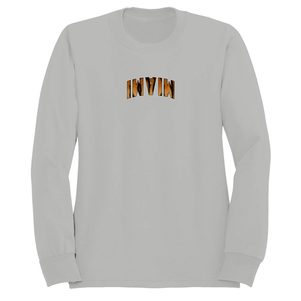Miami Tiger Fur Curved Text Men's Sweatshirt