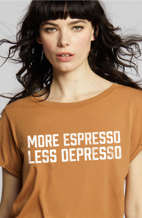 303678 - 830 More Espresso Graphic Burn Out Tee