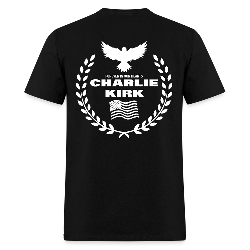 Freedom Signature Charlie Kirk Forever Our Heart US Flag T-Shirts