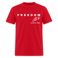 Freedom Signature Charlie Kirk Forever Our Heart US Flag T-Shirts