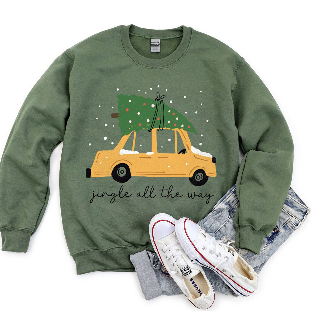 Jingle All the Way, Retro Car, Christmas Sweatshirt