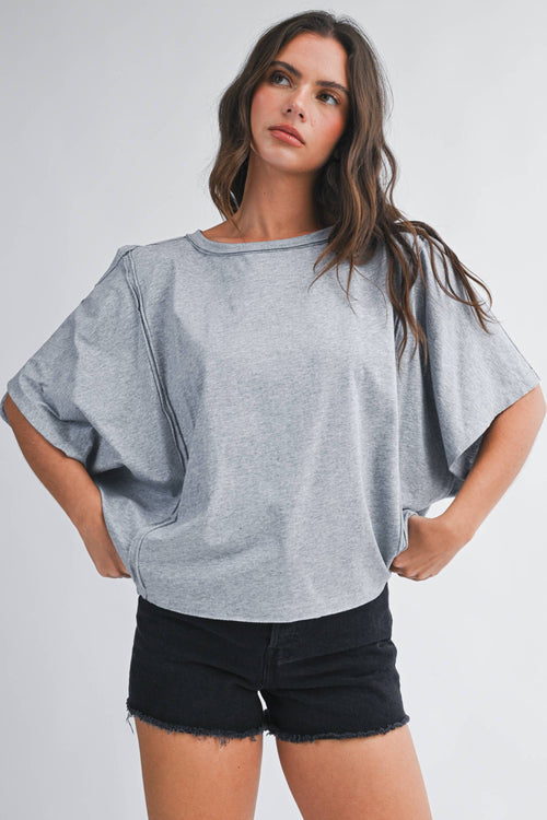 8550HN Boxy Dolman Short Sleeve Top