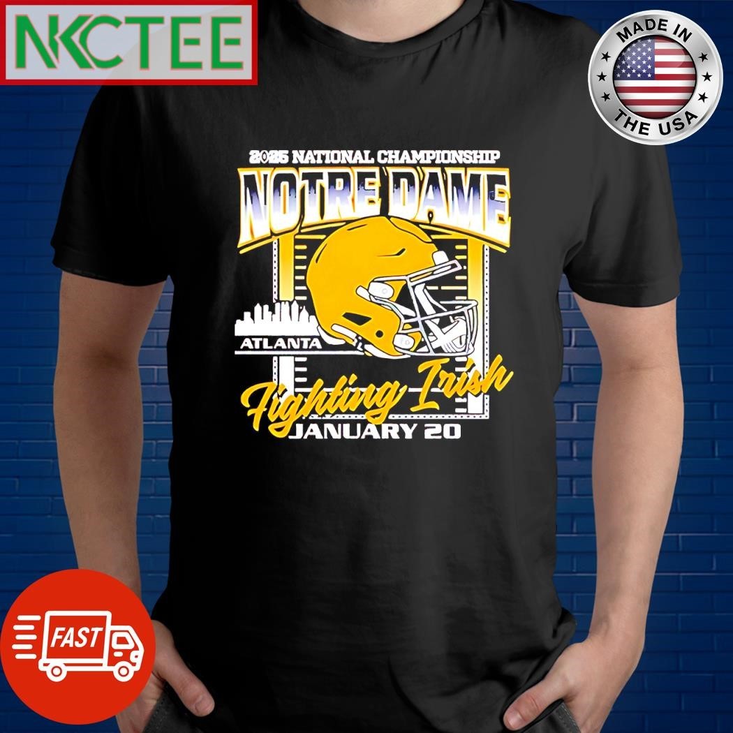 2025 National Championship Notre Dame Fighting Irish Atlanta January 20 helmet shirt Unisex , , , Long Sleeve Tee