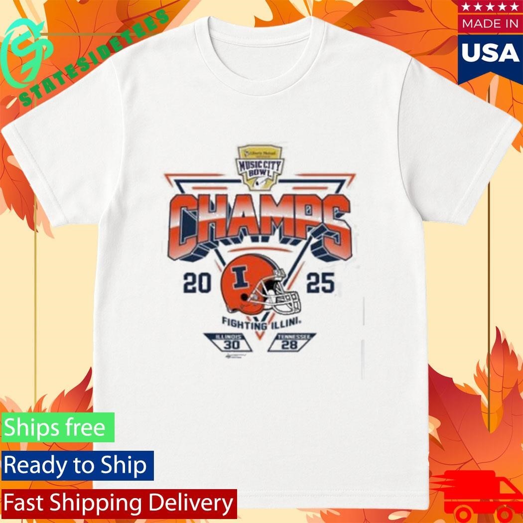 2025 Transperfect Music City Bowl Illinois Champs Score Sst Shirt Unisex , , , Long Sleeve Tee