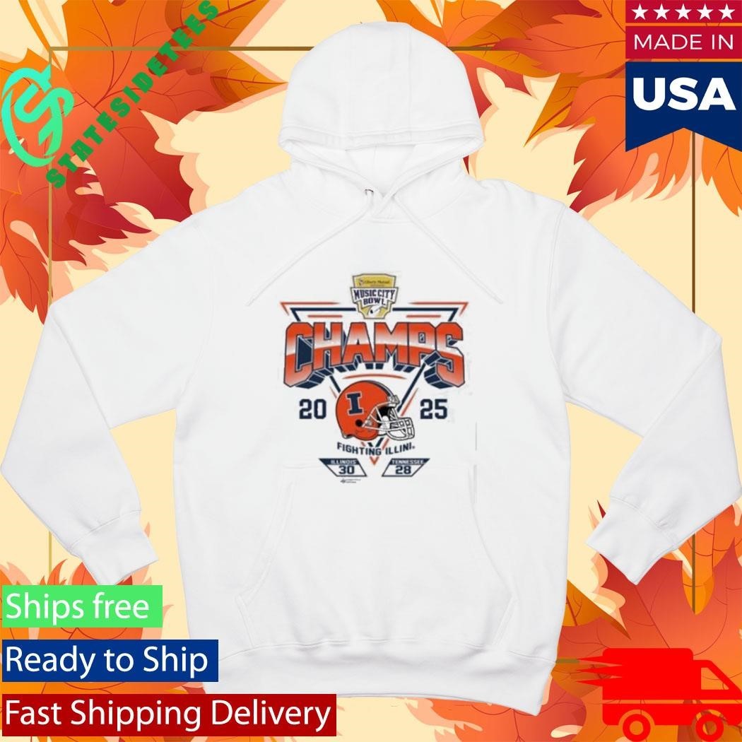 2025 Transperfect Music City Bowl Illinois Champs Score Sst Shirt Unisex , , , Long Sleeve Tee