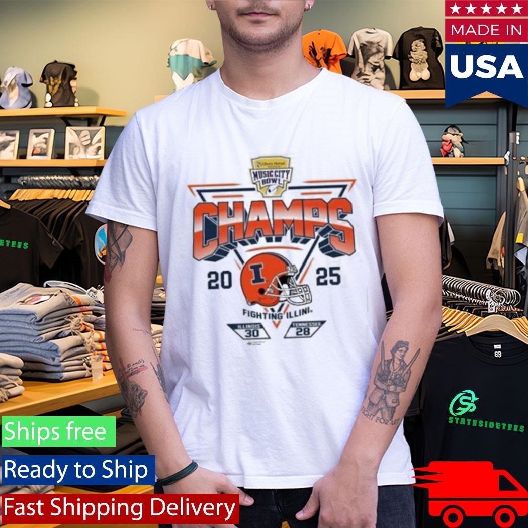 2025 Transperfect Music City Bowl Illinois Champs Score Sst Shirt Unisex , , , Long Sleeve Tee