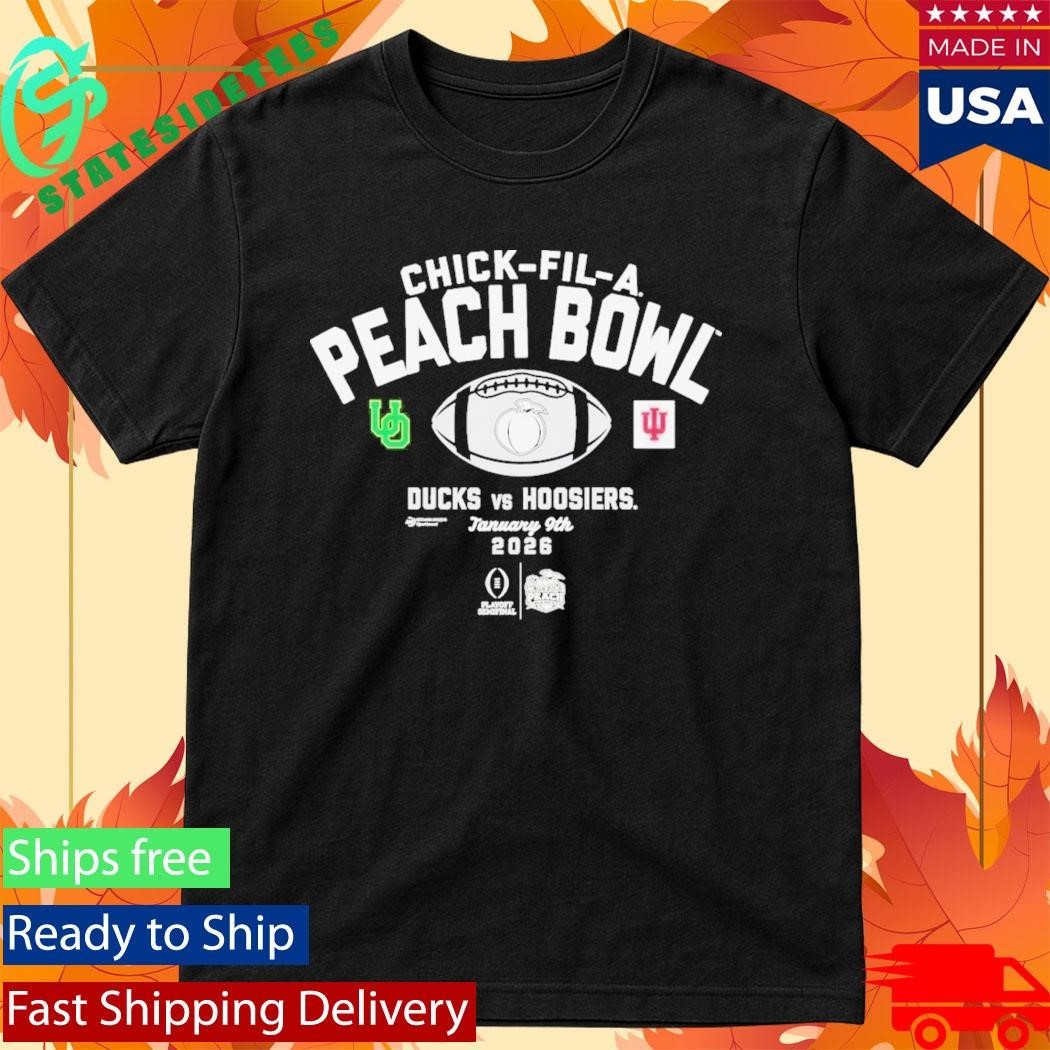 2026 Chick-Fil-A Peach Bowl 2-Team Ducks Vs Hoosiers Shirt Unisex , , , Long Sleeve Tee