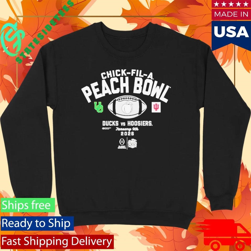 2026 Chick-Fil-A Peach Bowl 2-Team Ducks Vs Hoosiers Shirt Unisex , , , Long Sleeve Tee