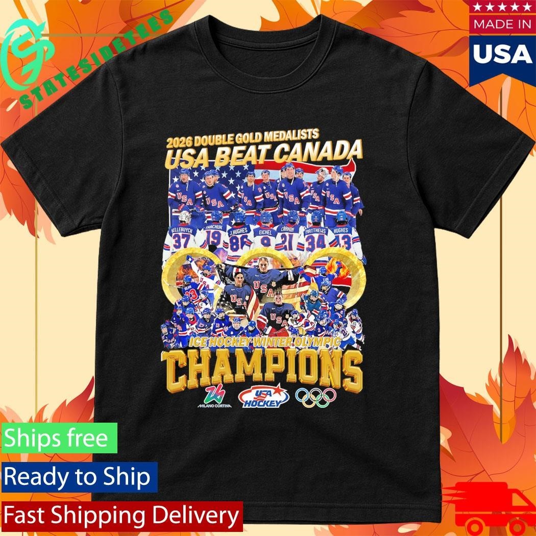 2026 Double Gold Medalists Usa Beat Canada Ice Hockey Winter Olympic Shirt Unisex , , , Long Sleeve Tee