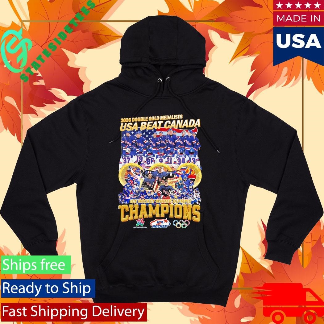 2026 Double Gold Medalists Usa Beat Canada Ice Hockey Winter Olympic Shirt Unisex , , , Long Sleeve Tee