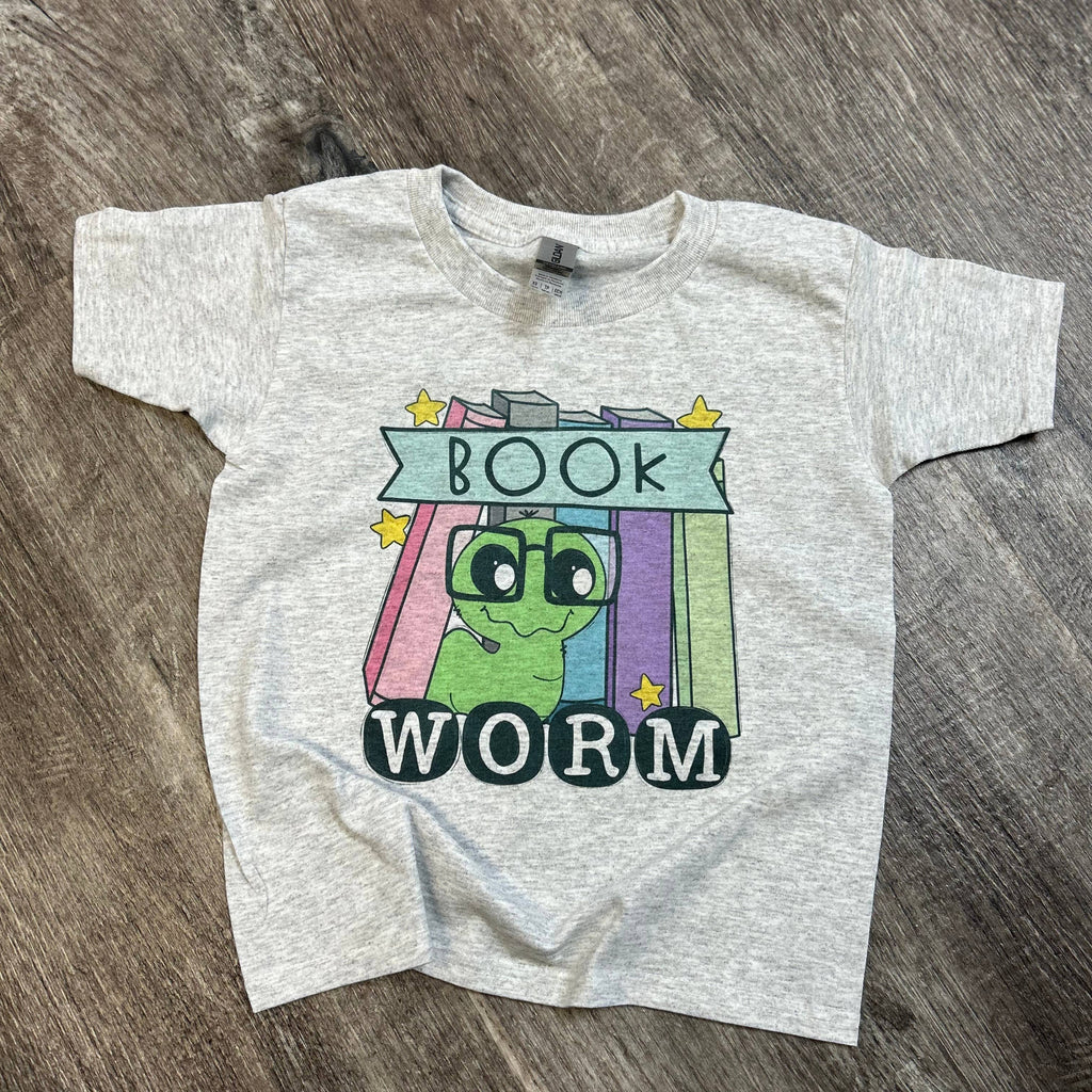 Book Worm On Ash Gray Tee