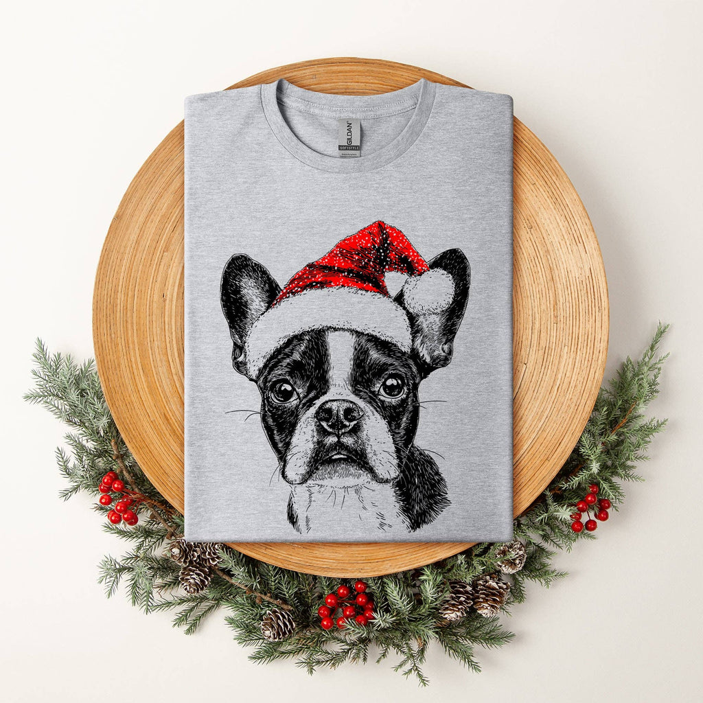 Boston Terrier, Santa, Dog, Christmas, Dog Lover Pet T-Shirt