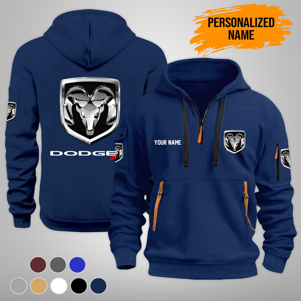 Personalized Name Car Dodge Quarter Zip Hoodie