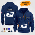 Personalized Name Love Postal Workers Quarter Zip Hoodie