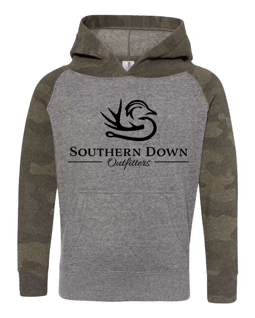 Hoodie - Youth Camo Classic Logo