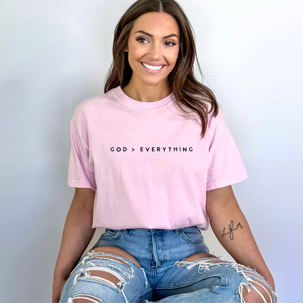 God > Everything Graphic Tee - Fall Faith Christian Tee