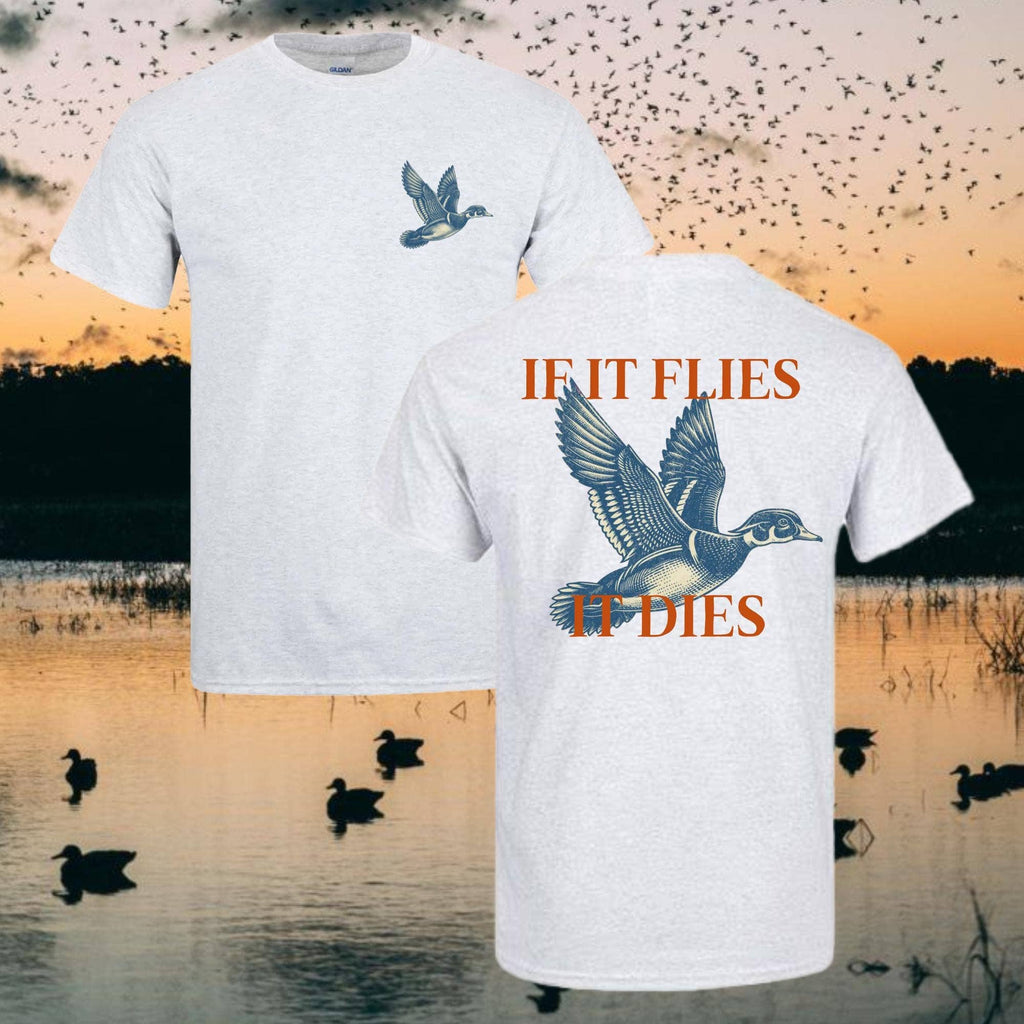Retro Duck Hunting T-Shirt, If It Flies, Gildan Te