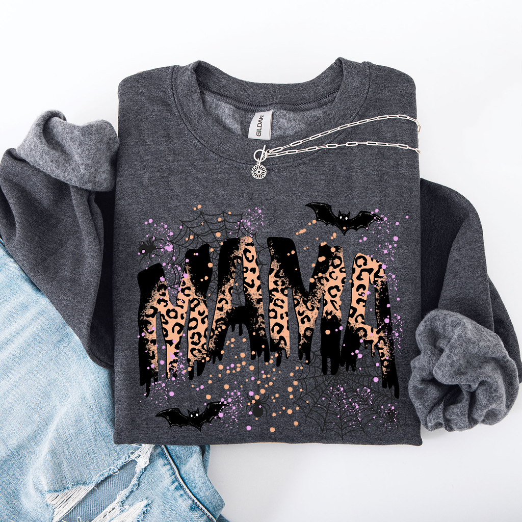 Halloween Mama Mom Mama Leopard Spooky Season Boo Sweatshirt