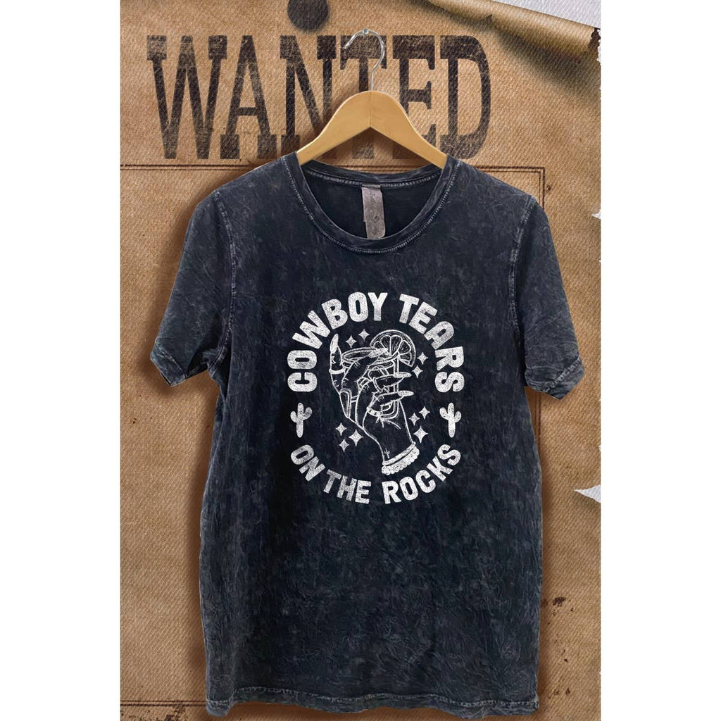 Cowboy Tears On the Rock Vintage  Mineral Wash  Graphic  Tee