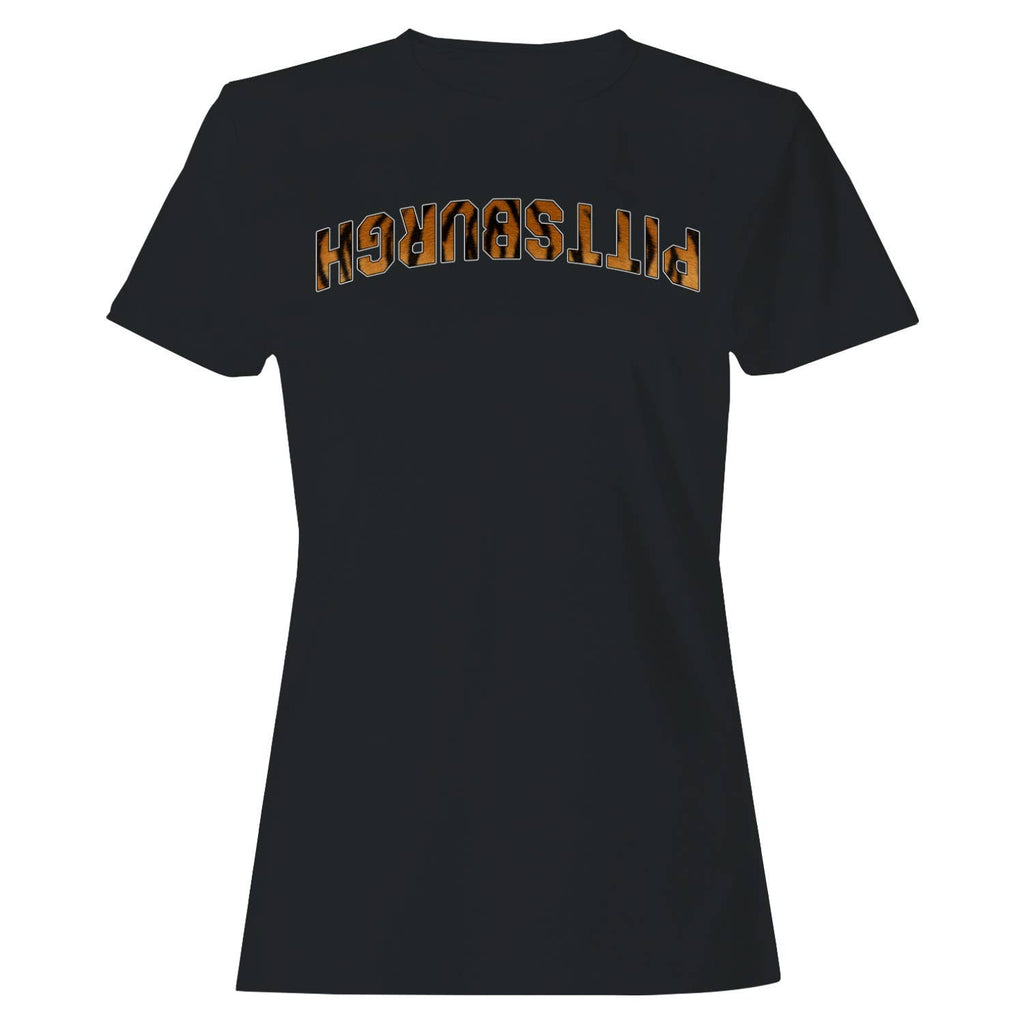 Pittsburgh Tiger Stripe Block Letters Women's T-Shirt