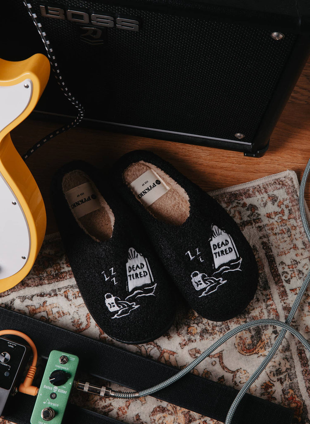 Dead Tired Coffee Comfy Fleece Slippers