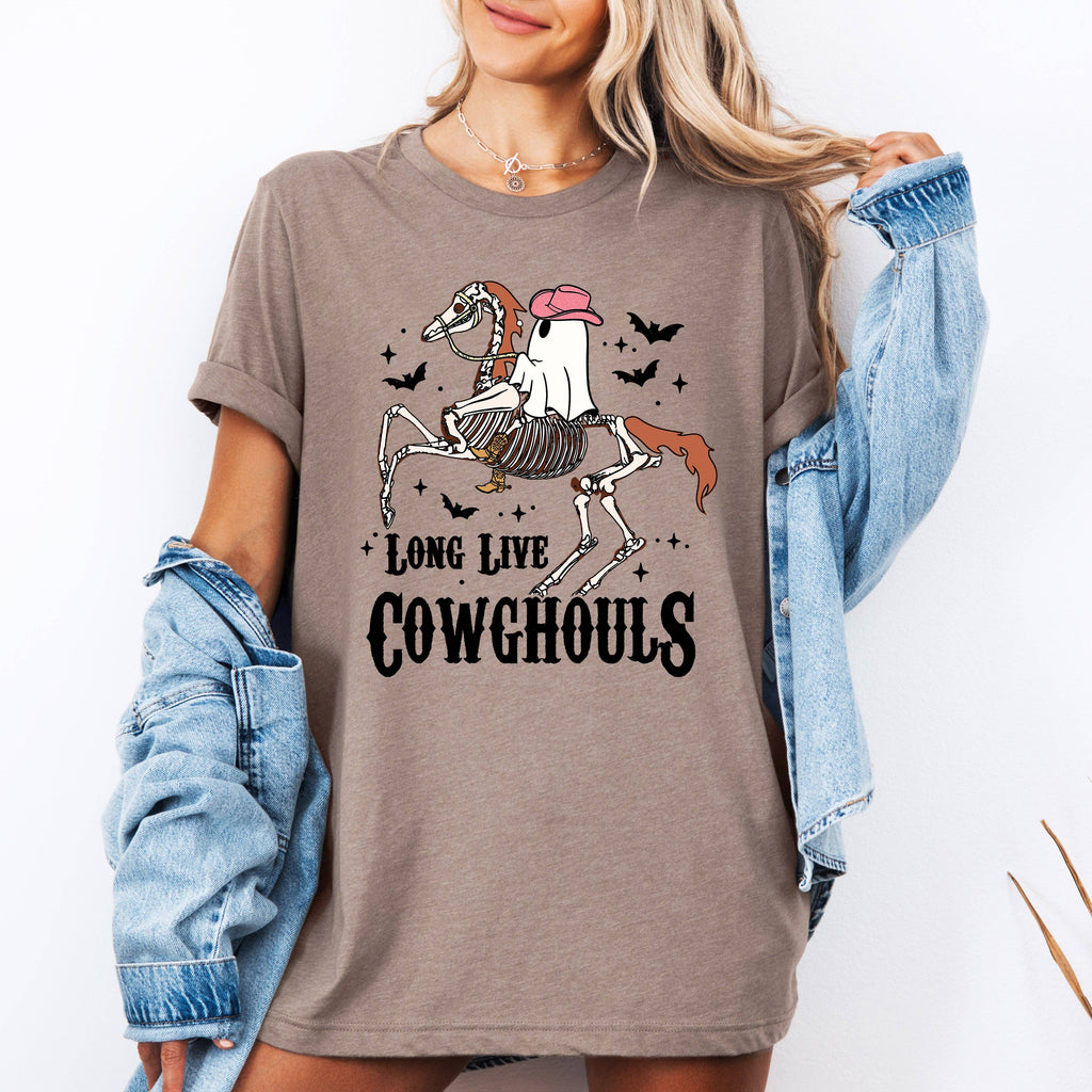 Long Live Cowghouls, Skeleton, Ghost, Horse Halloween Tshirt
